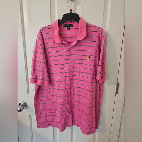 Masters Collection Golf Pink Stripe Pima Cotton Short Sleeve Polo Size XXL - Picture 1 of 6